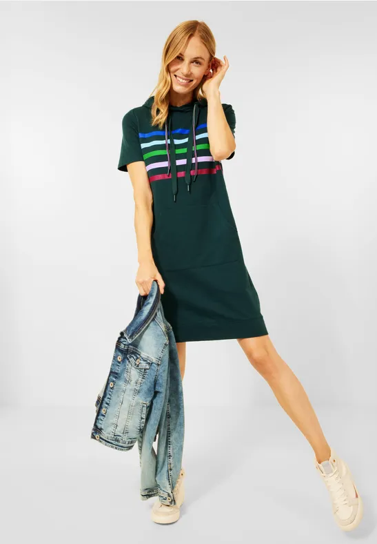 Sweatkleid mit Streifen ponderosa pine green