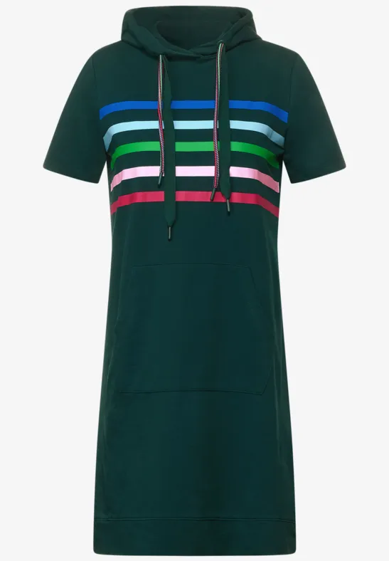 Sweatkleid mit Streifen ponderosa pine green