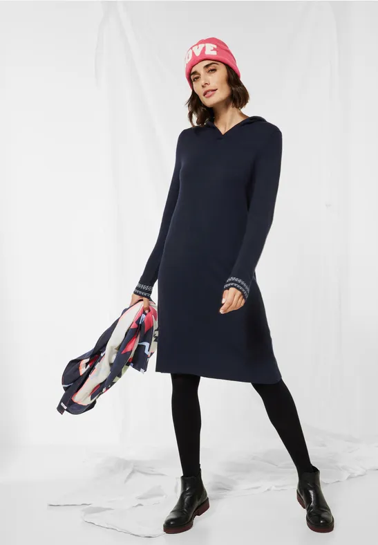 Cosy Kapuzenkleid night sky blue