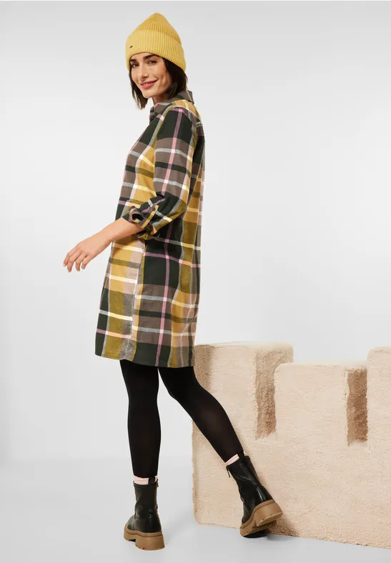 Flanell Kleid mit Karomuster deep pine green