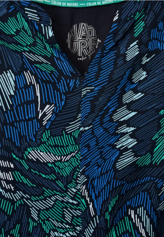 Jurk met multicolour print deep blue