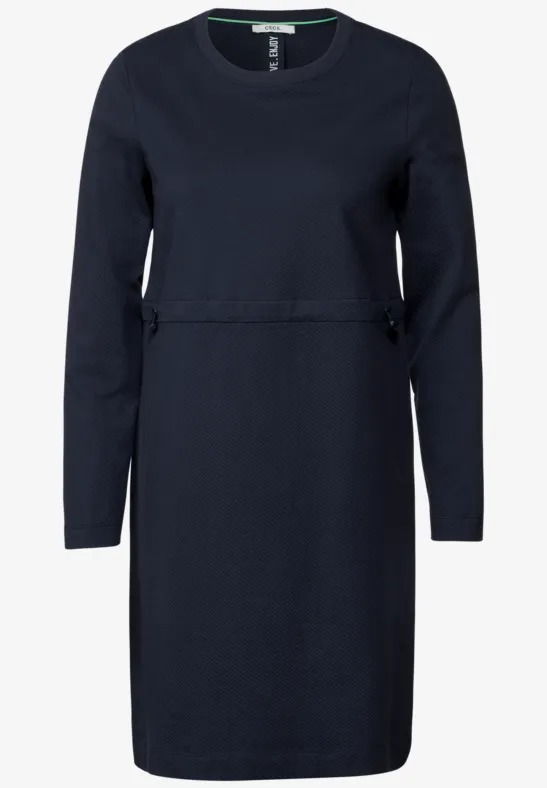 Midi-jurk in effen kleur deep blue