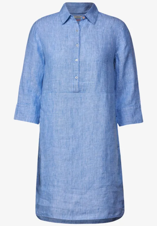 Robe en lin chambray marina blue