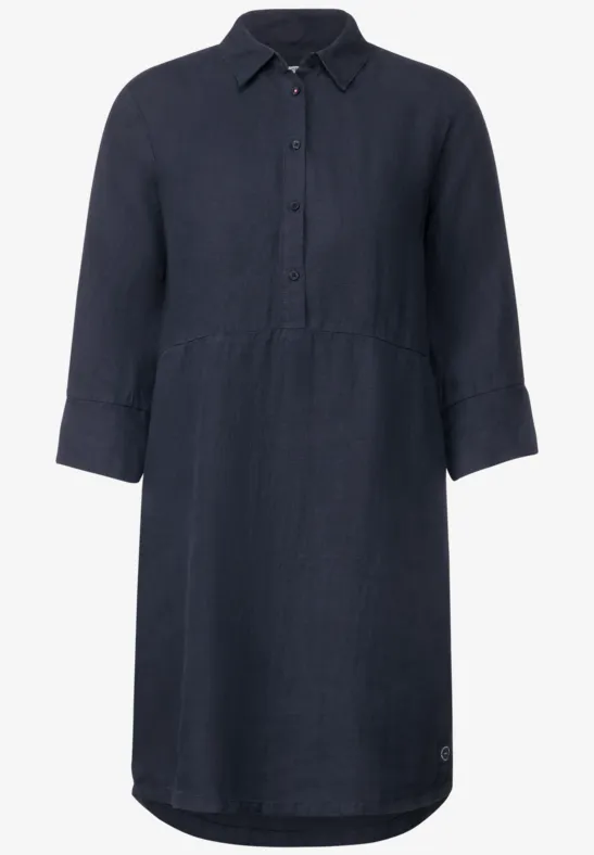 Leinenkleid mit Knopfleiste deep blue