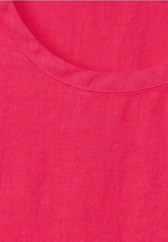 Linnen jurk in effen kleur strawberry red