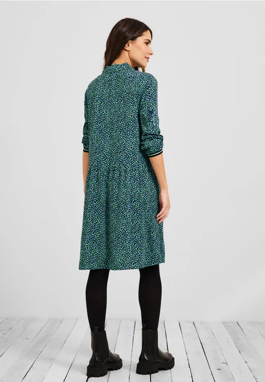 Jurk met onopvallende print smash green