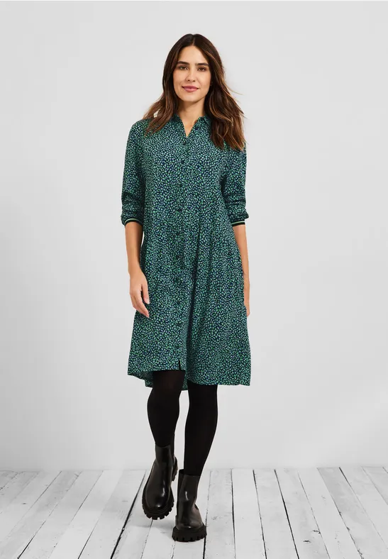 Jurk met onopvallende print smash green