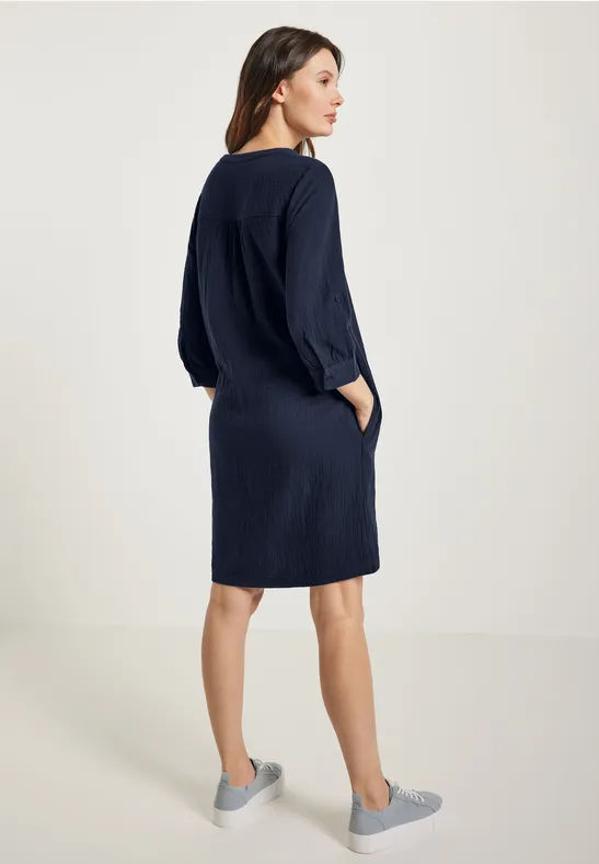 Jurk met structuur deep blue