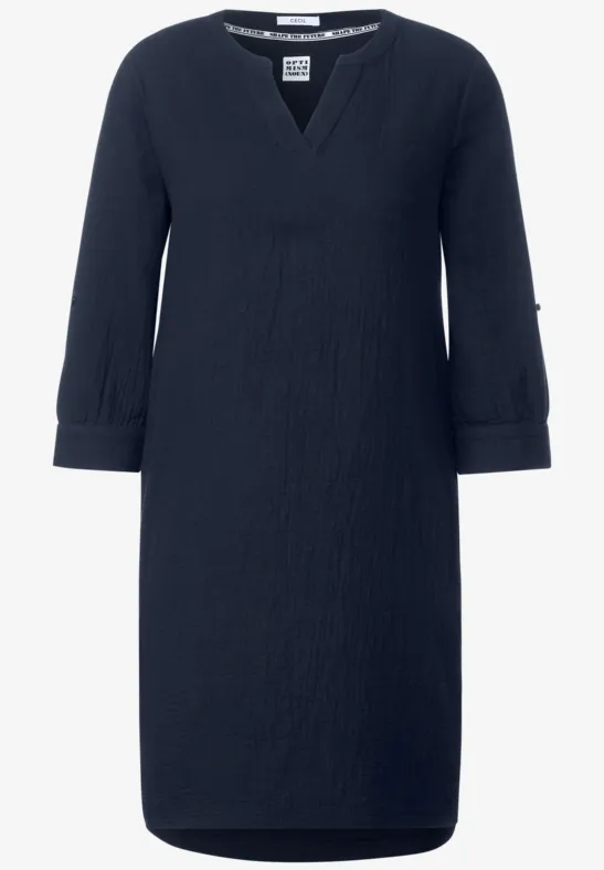 Jurk met structuur deep blue