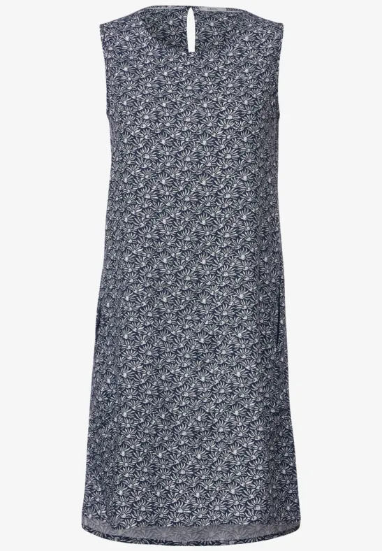 Minimalmuster Kleid deep blue
