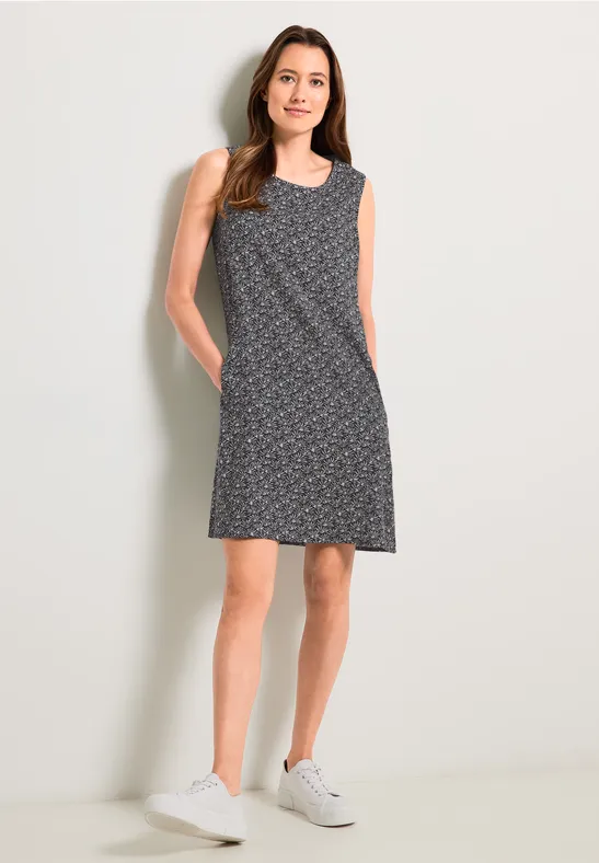 Jurk met onopvallend patroon carbon grey