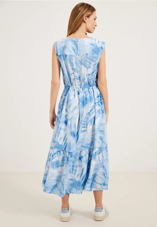 Midi-jurk met print tranquil blue