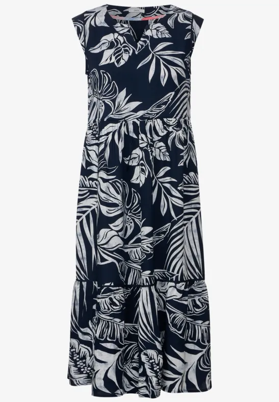 Robe en viscose imprimée deep blue
