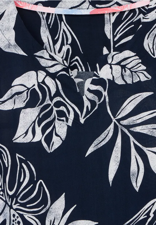 Robe en viscose imprimée deep blue