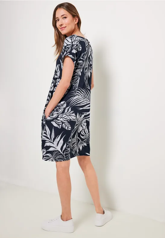 Robe à imprimé dobby deep blue