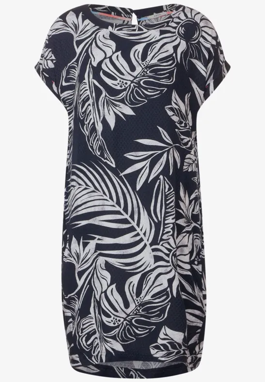 Robe à imprimé dobby deep blue
