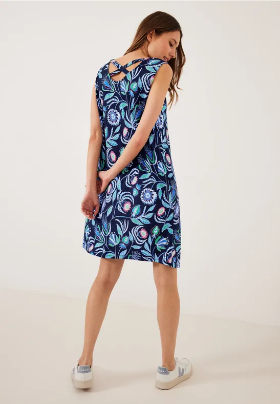 Jersey jurk met print deep blue