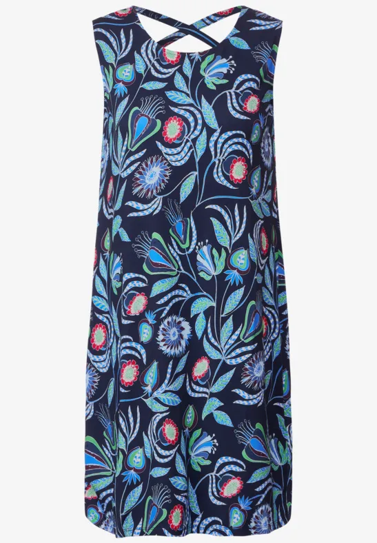 Jersey jurk met print deep blue
