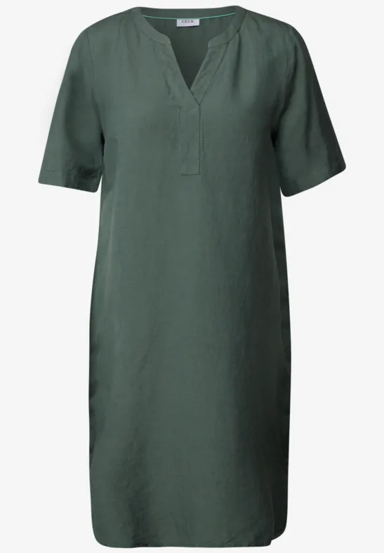 Split Neck Kleid balmy khaki