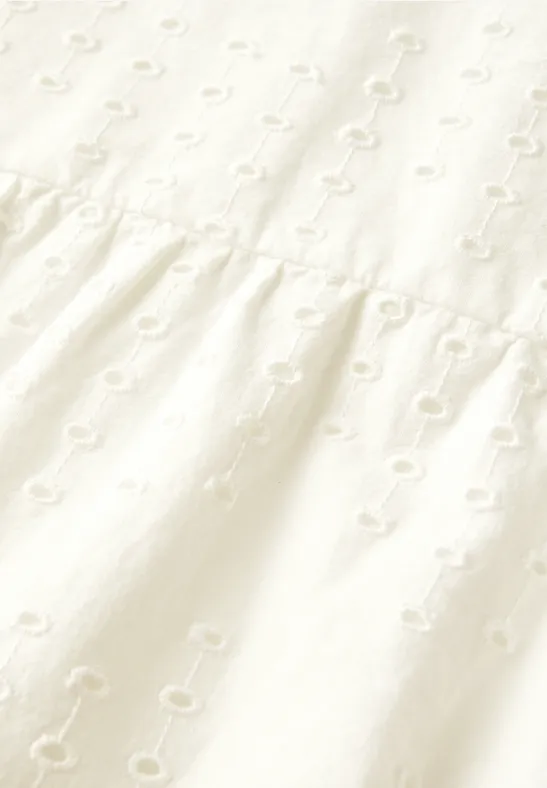 Robe avec broderie ajourée vanilla white