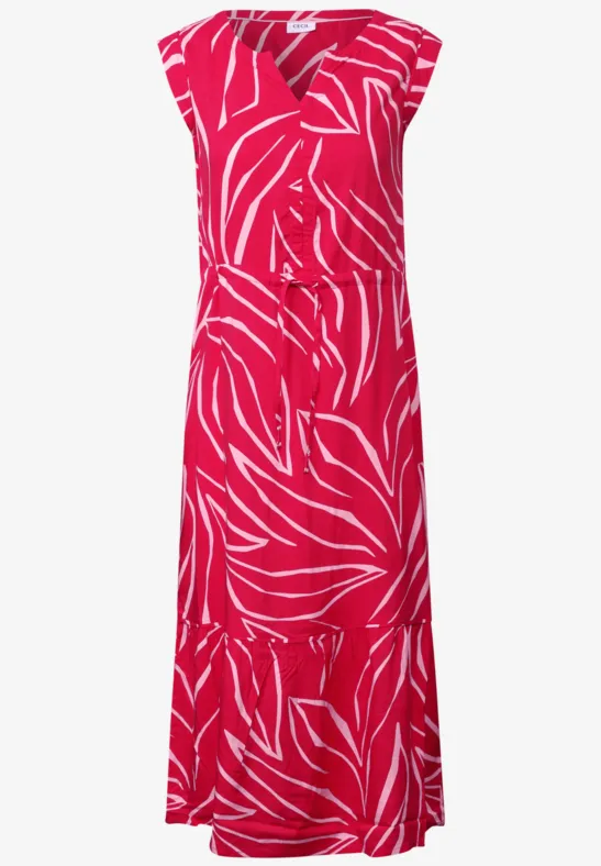 Gemustertes Volant-Kleid glazed apple red