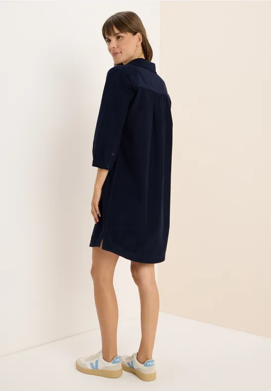 Corduroy jurk in effen kleur urban dark blue