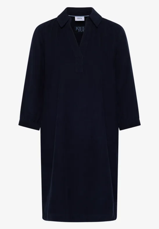 Corduroy jurk in effen kleur urban dark blue