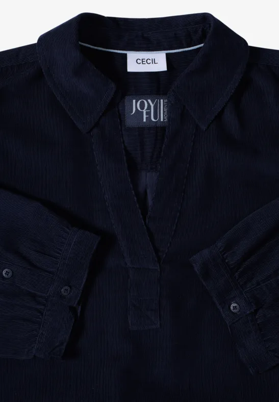 Corduroy jurk in effen kleur urban dark blue