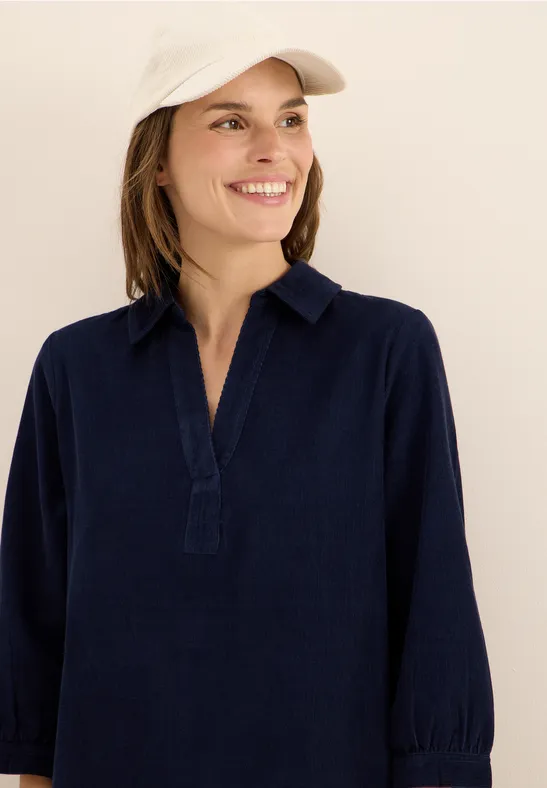 Corduroy jurk in effen kleur urban dark blue