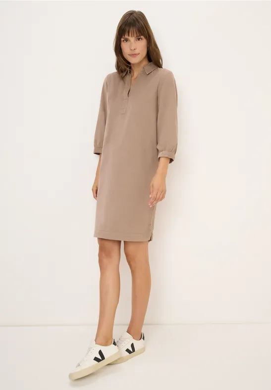 Cordkleid in Unifarbe natural taupe