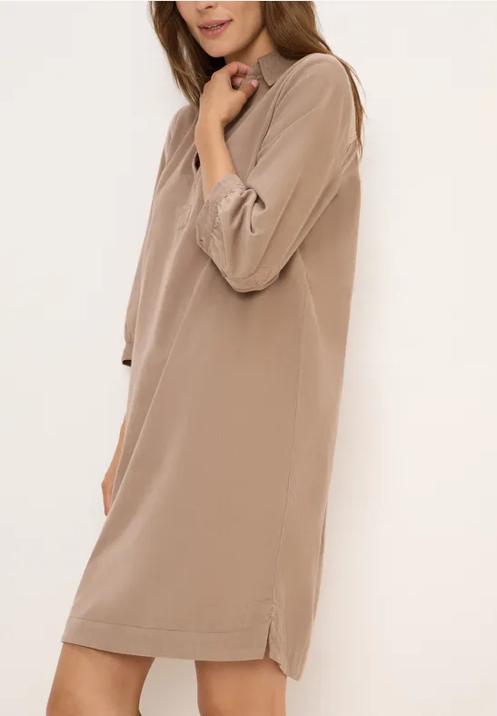 Cordkleid in Unifarbe natural taupe