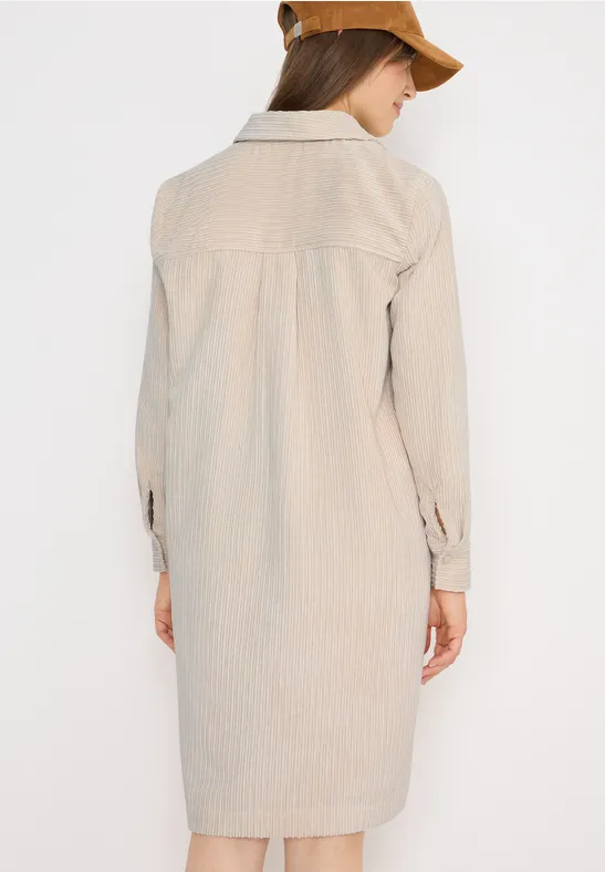 Cordkleid oat milk beige