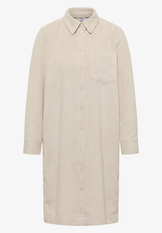 Cordkleid oat milk beige