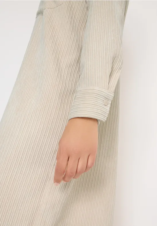 Cordkleid oat milk beige