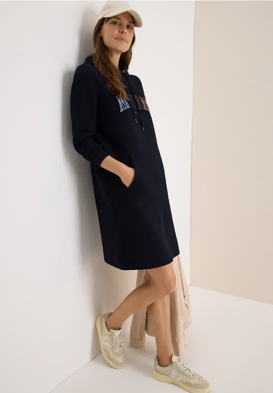 Sweatkleid mit Kapuze urban dark blue
