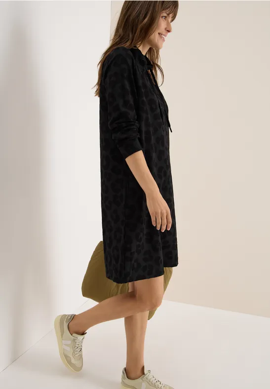 Leo Jacquard Kleid Black