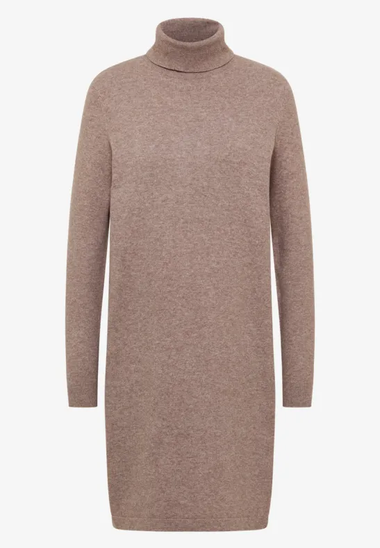 Kuscheliges Rollkragen Kleid chocolate mousse melange