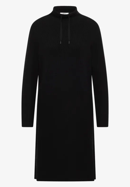 Cosy Rippstruktur Kleid Black