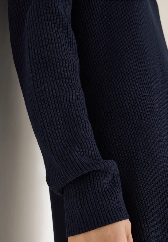 Cosy Rippstruktur Kleid urban dark blue