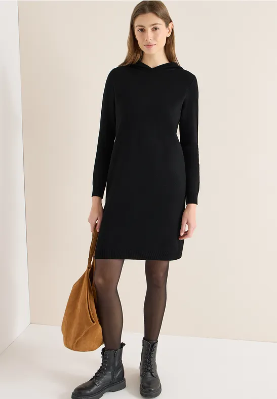 Glitterjurk met capuchon Black