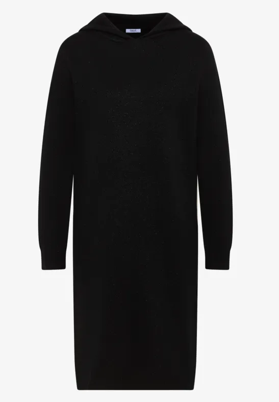 Glitterjurk met capuchon Black