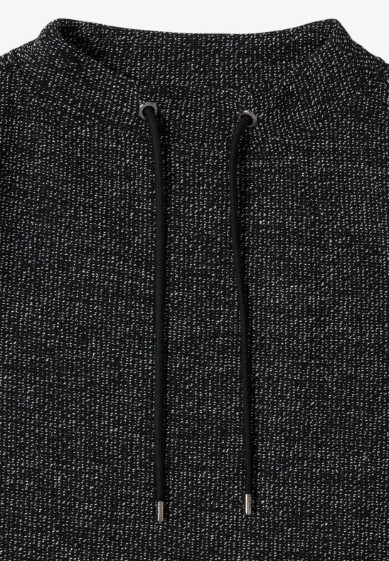 Peper en zout look jurk Black