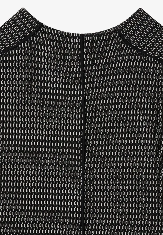 Two Tone Strukturkleid Black