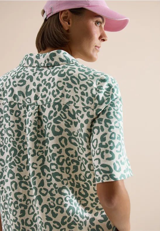 Knielange jurk van linnenmix macadamia beige