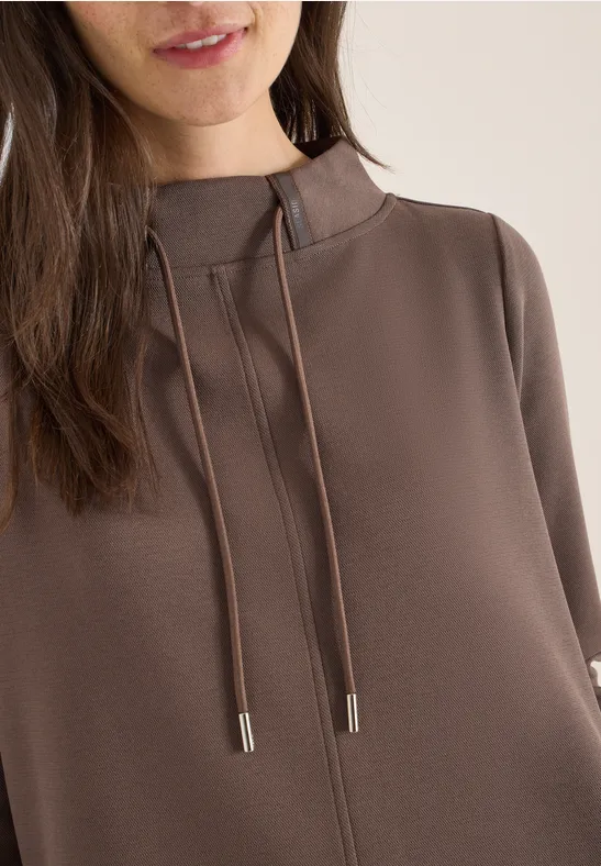 Jurk in effen kleur urban taupe