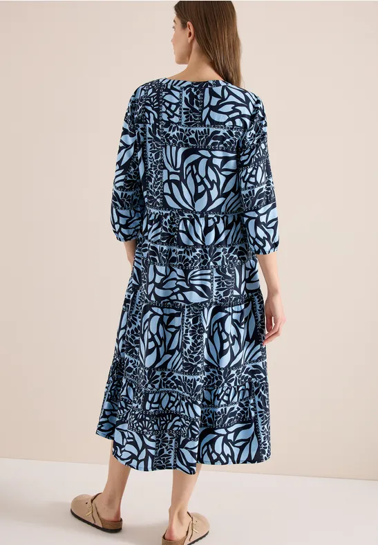 Robe midi avec imprimé patchwork universal blue
