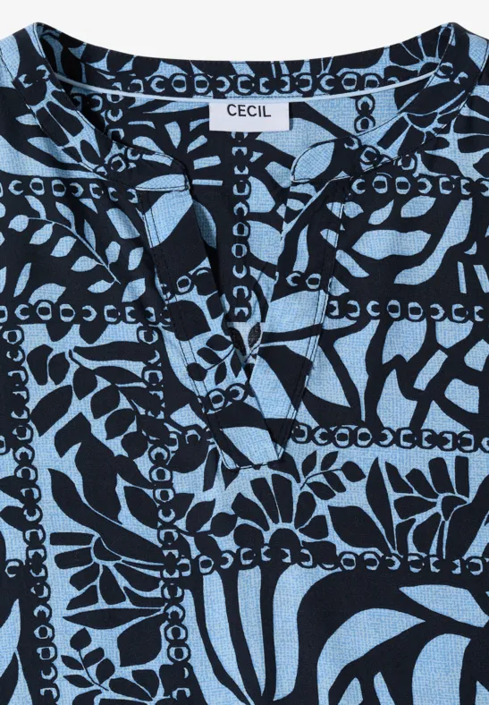 Robe midi avec imprimé patchwork universal blue