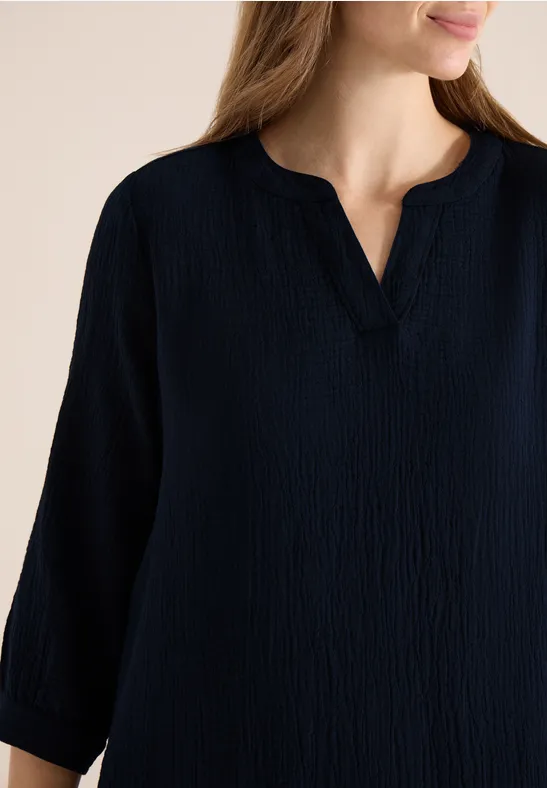 Knielanges Kleid in Musselin-Qualität universal blue