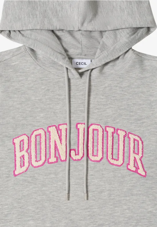 Knielange hoodiejurk milky grey melange