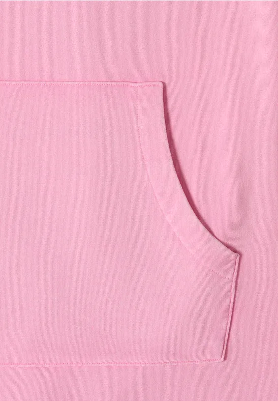 Knielange jurk met capuchon flamingo rose